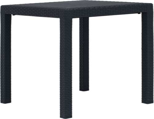 VidaXL Tuintafel 79x79x72 cm rattan-look kunststof antraciet