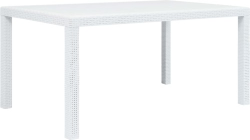 VidaXL Tuintafel 150x90x72 cm rattan-look kunststof wit