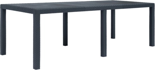 VidaXL Tuintafel 220x90x72 cm rattan-look kunststof antraciet