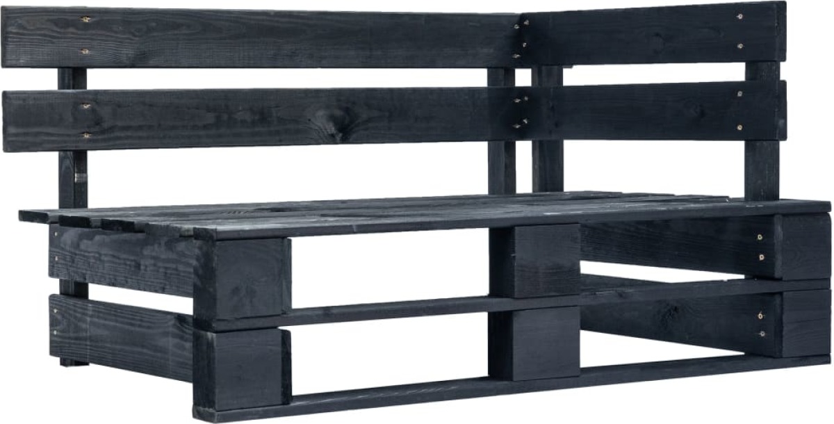 VidaXL Tuinhoekbank pallet hout zwart