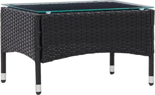 VidaXL Salontafel 60x40x36 cm poly rattan zwart