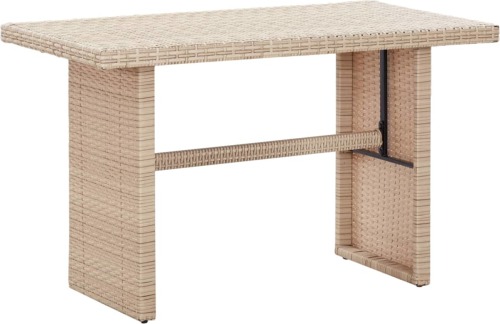 VidaXL Tuintafel 110x60x67 cm poly rattan beige