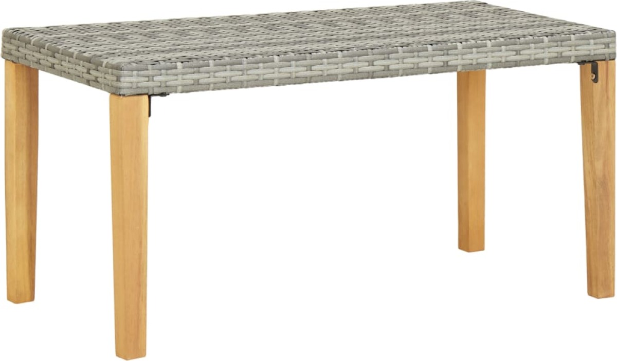 VidaXL Tuinbank 120 cm poly rattan en massief acaciahout grijs