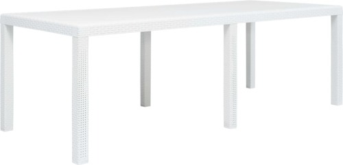 VidaXL Tuintafel 220x90x72 cm rattan-look kunststof wit