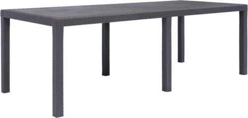 VidaXL Tuintafel 220x90x72 cm rattan-look kunststof bruin