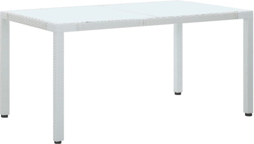 VidaXL Tuintafel 150x90x75 cm poly rattan wit