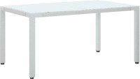 VidaXL Tuintafel 150x90x75 cm poly rattan wit