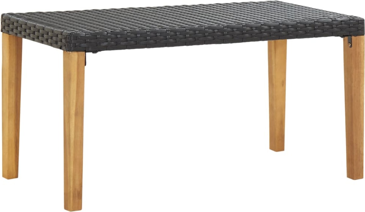 VidaXL Tuinbank 120 cm poly rattan en massief acaciahout zwart