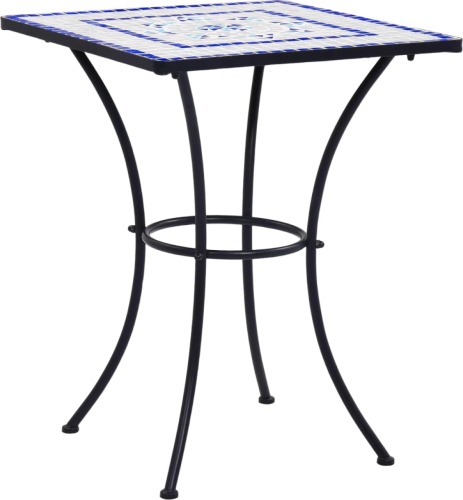 VidaXL Bistrotafel mozaïek 60 cm keramiek blauw en wit