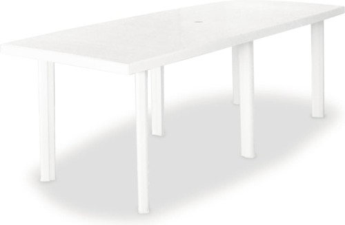 VidaXL Tuintafel 210x96x72 cm kunststof wit