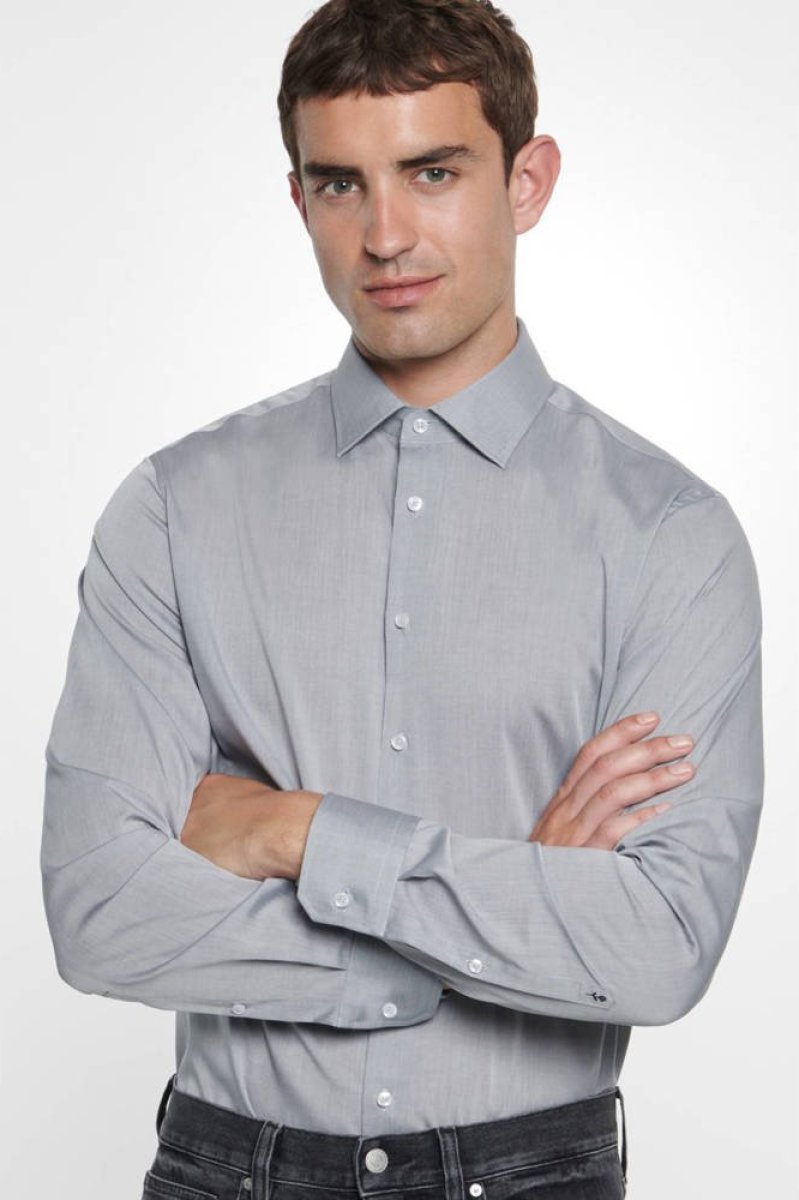 Seidensticker slim fit overhemd grijs