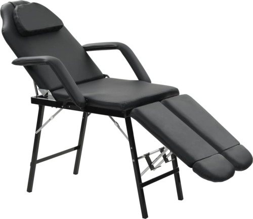 VidaXL Gezichtsbehandelstoel draagbaar 185x78x76 cm kunstleer zwart