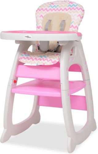 VidaXL Kinderstoel met blad 3-in-1 verstelbaar roze