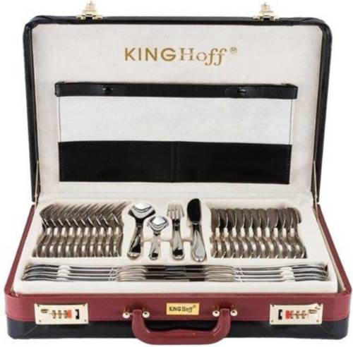 KINGHOFF 3504 - luxe bestekset koffer - 72 delig - 12 persoons - Modern bestek