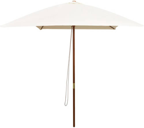 VidaXL Parasol met houten paal 200x300 cm crèmewit