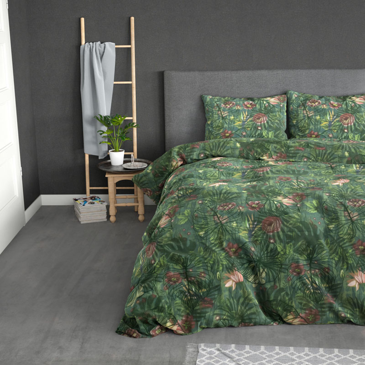 Sleeptime Elegance Botanic Jungle Green Lits-jumeaux (240 x 200/220 cm + 2 kussenslopen) Dekbedovertrek