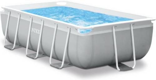 Intex opzetzwembad met pomp en ladder Prism Frame 400 x 200 x 100 cm grijs