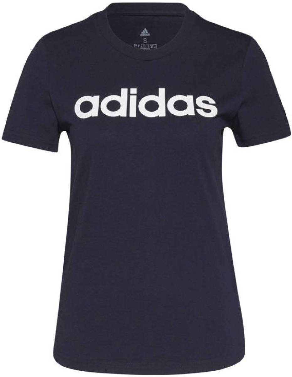 adidas Performance sport T-shirt donkerblauw/wit