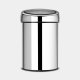 Brabantia Touch Bin wandafvalemmer 3 liter met kunststof binnenemmer - Brilliant Steel