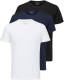 SELECTED HOMME T-shirt wit/blauw/zwart (set van 3)