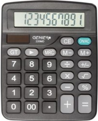 GENIE 220 MD calculator Desktop Basisrekenmachine Zwart