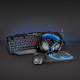 Nedis Gaming Combo Kit | 4-in-1 | Toetsenbord, Koptelefoon, Muis en Muismat | Zwart/Blauw | QWERTY | Spaan