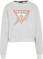 Guess sweater ICON FLEECE met logo lichtgrijs