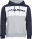 Jack & Jones ESSENTIALS hoodie donkerblauw/grijs/wit