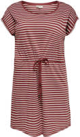 ONLY CARMAKOMA gestreepte jersey jurk rood/wit