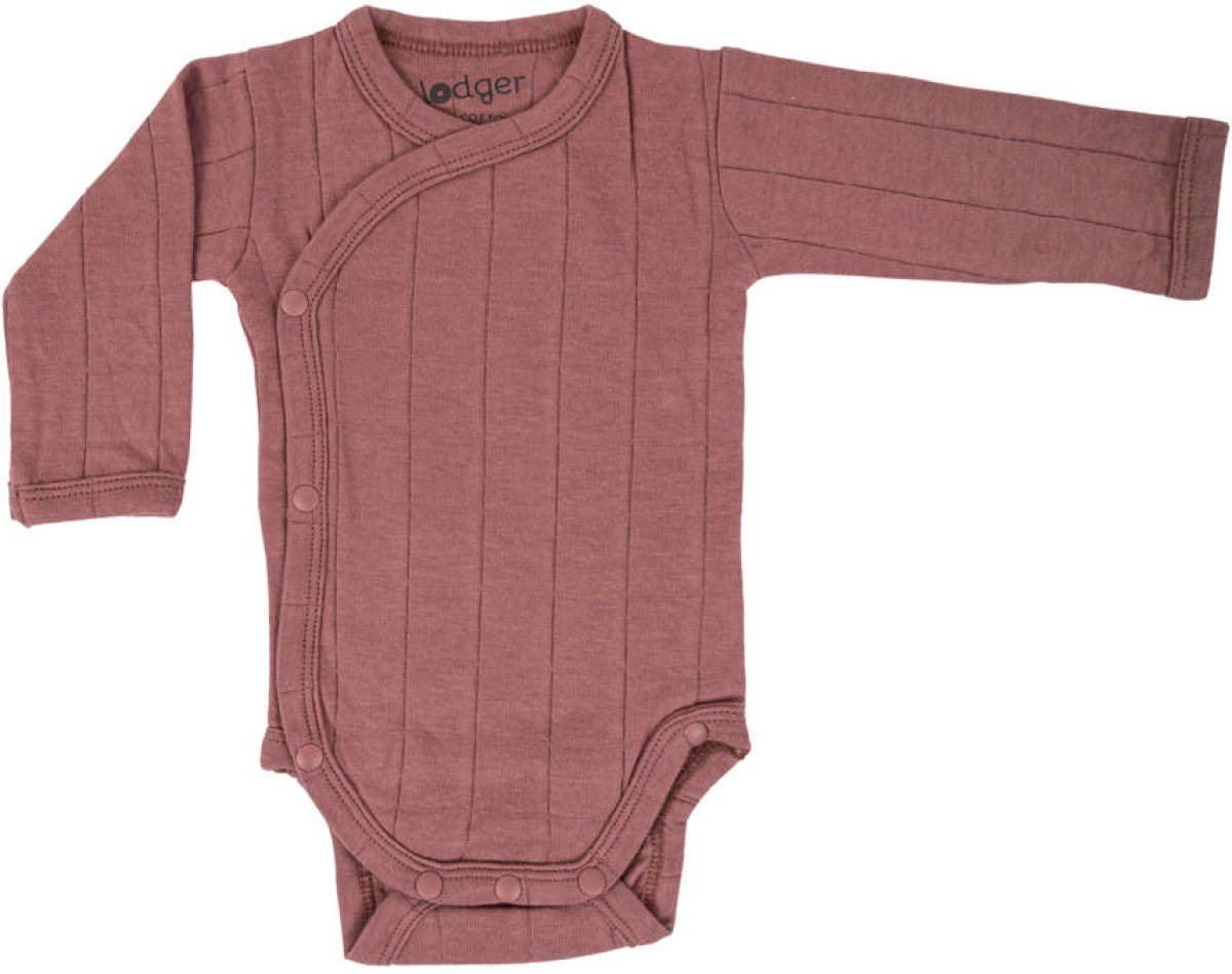 Lodger romper lange mouw bruin/oudroze