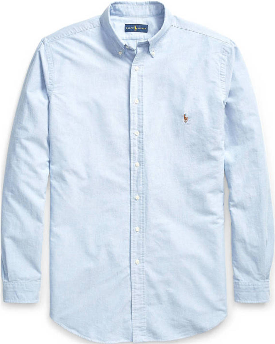 POLO Ralph Lauren Big & Tall +size slim fit overhemd Plus Size lichtblauw