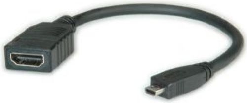 Roline HDMI High Speed Kabel mit Ethernet, HDMI F - Micro HDMI M 0,15m