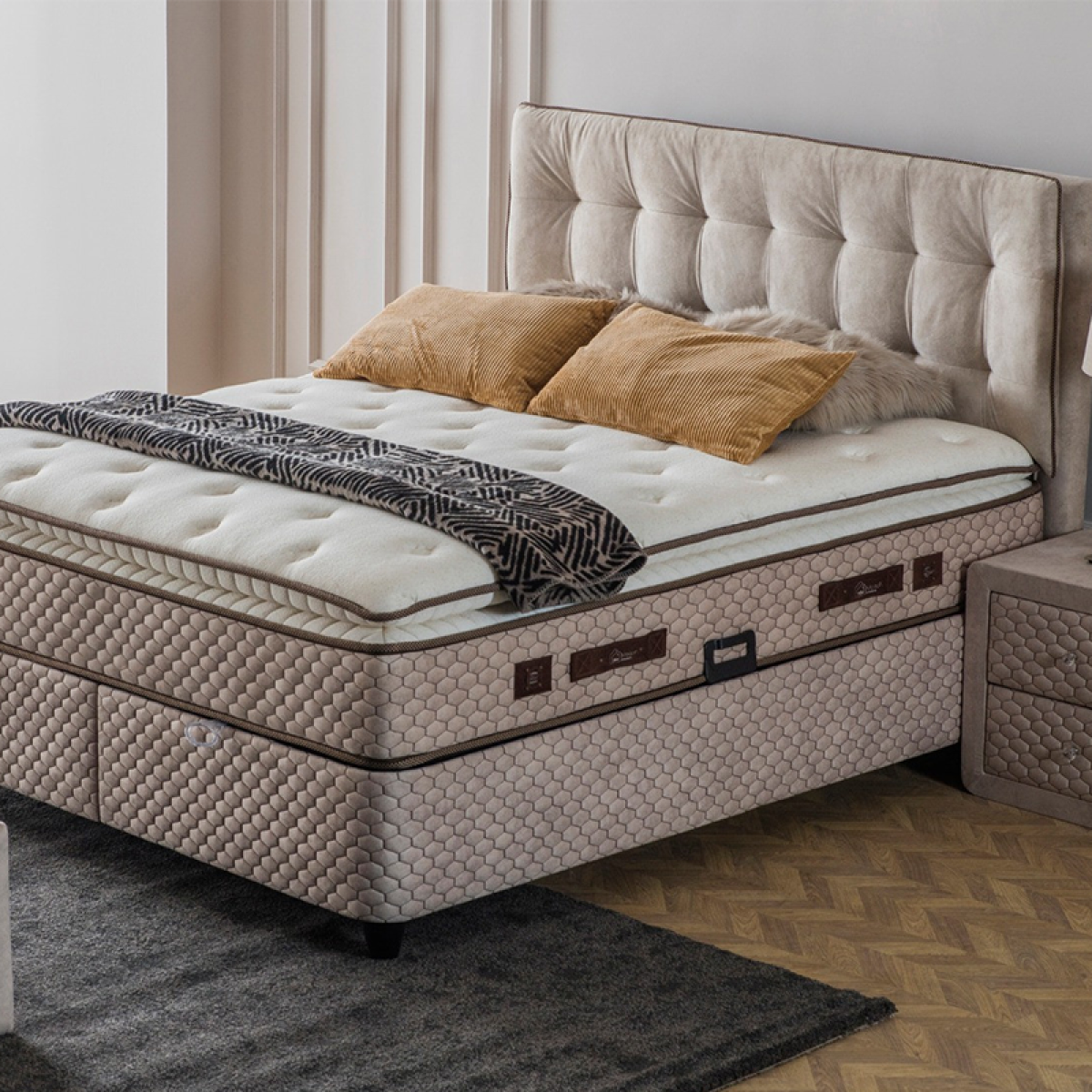 Maison Interiors Opbergboxspring Monte Carlo 140 x 200, Montagekeuze: Excl. Montage