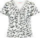 CoolCat Junior T-shirt Eila met all over print en overslag detail ecru/zwart