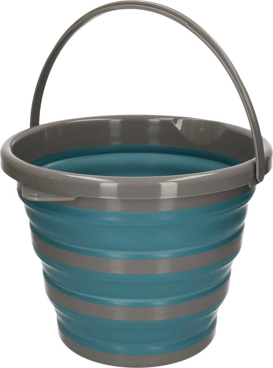 Bellatio Decorations Opvouwbare emmer blauw/grijs 10 liter