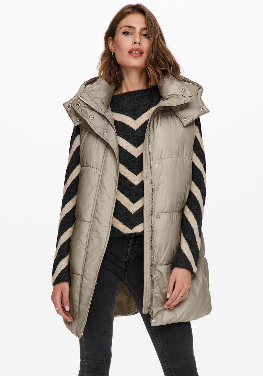 Only Gewatteerd Gilet Dames Grijs