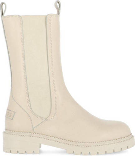 Shabbies Amsterdam hoge leren chelsea boots off white kopen