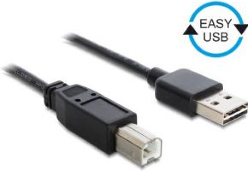 Delock 0.5m, USB2.0-A/USB2.0-B 0.5m USB A USB B Zwart USB-kabel