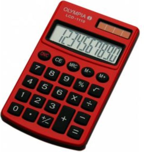 Olympia LCD 1110 Pocket Basisrekenmachine Rood calculator