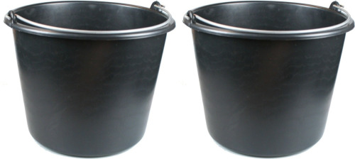 Merkloos 2x stuks stevige huishoudemmer / emmer 20 liter