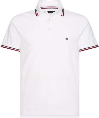 Tommy hilfiger slim fit shirt van biologisch katoen wit