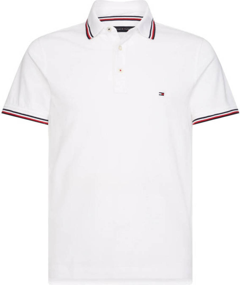 Tommy hilfiger slim fit shirt van biologisch katoen wit