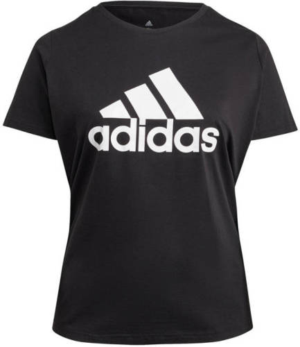 adidas Performance Plus Size sport T-shirt zwart/wit