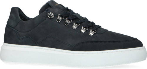 Manfield nubuck sneakers donkerblauw