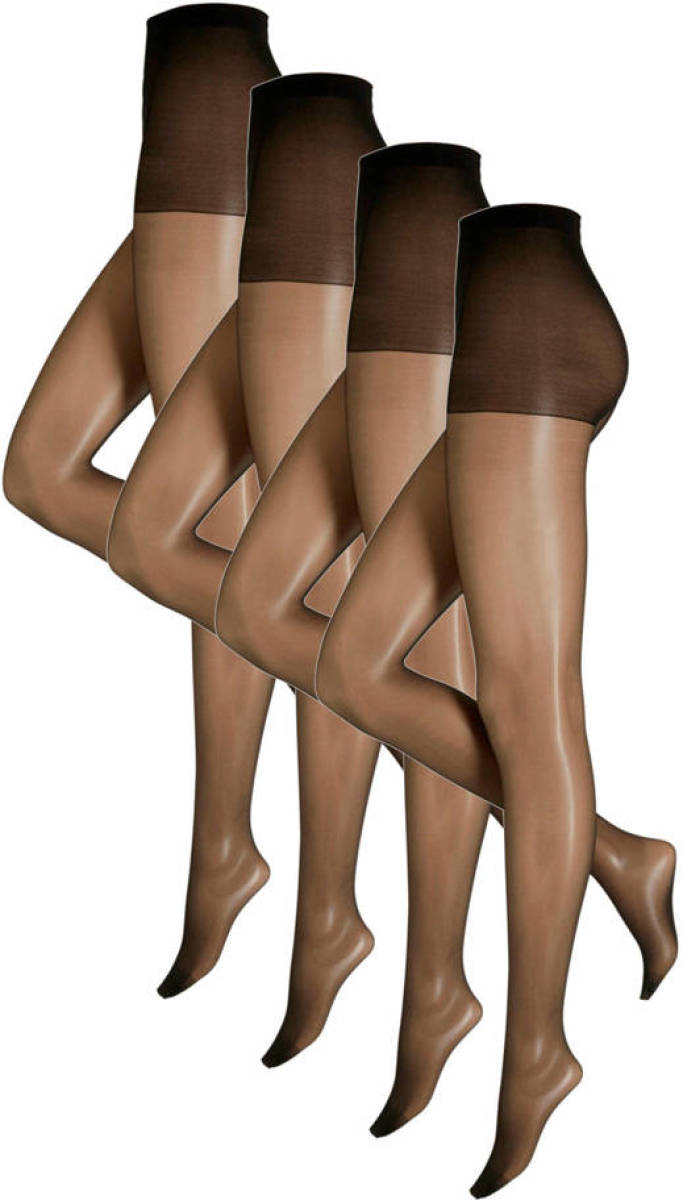 anytime microfibre panty 20 denier - set van 4 zwart