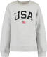 America Today Junior sweater Soel met tekst mid grey melange