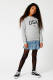 America Today Junior sweater Soel met tekst mid grey melange