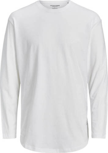 Jack & Jones ESSENTIALS regular fit longsleeve van biologisch katoen wit