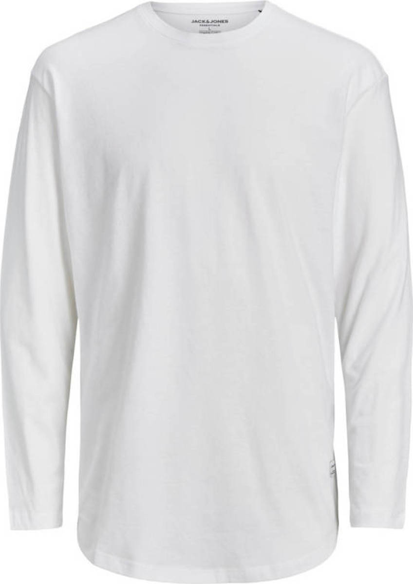 Jack & Jones ESSENTIALS regular fit longsleeve van biologisch katoen wit