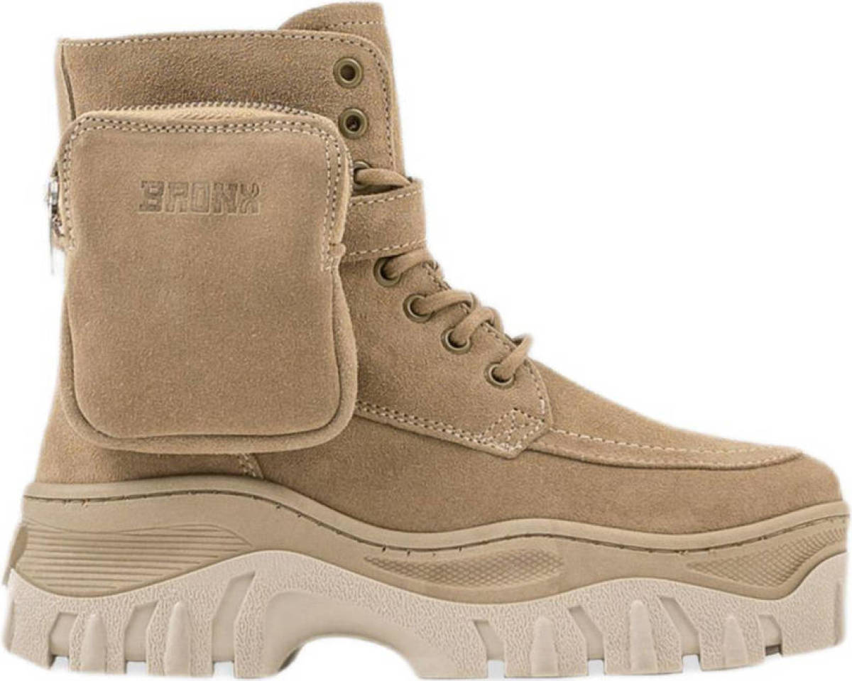 Bronx Jaxstar Mid Cut suède veterboots bruin